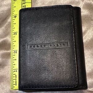 Perry Ellis Black Leather Trifold Wallet